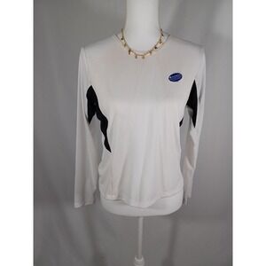 Champion Shirt Womens Medium White Long Sleeve Running Performance Colorblock